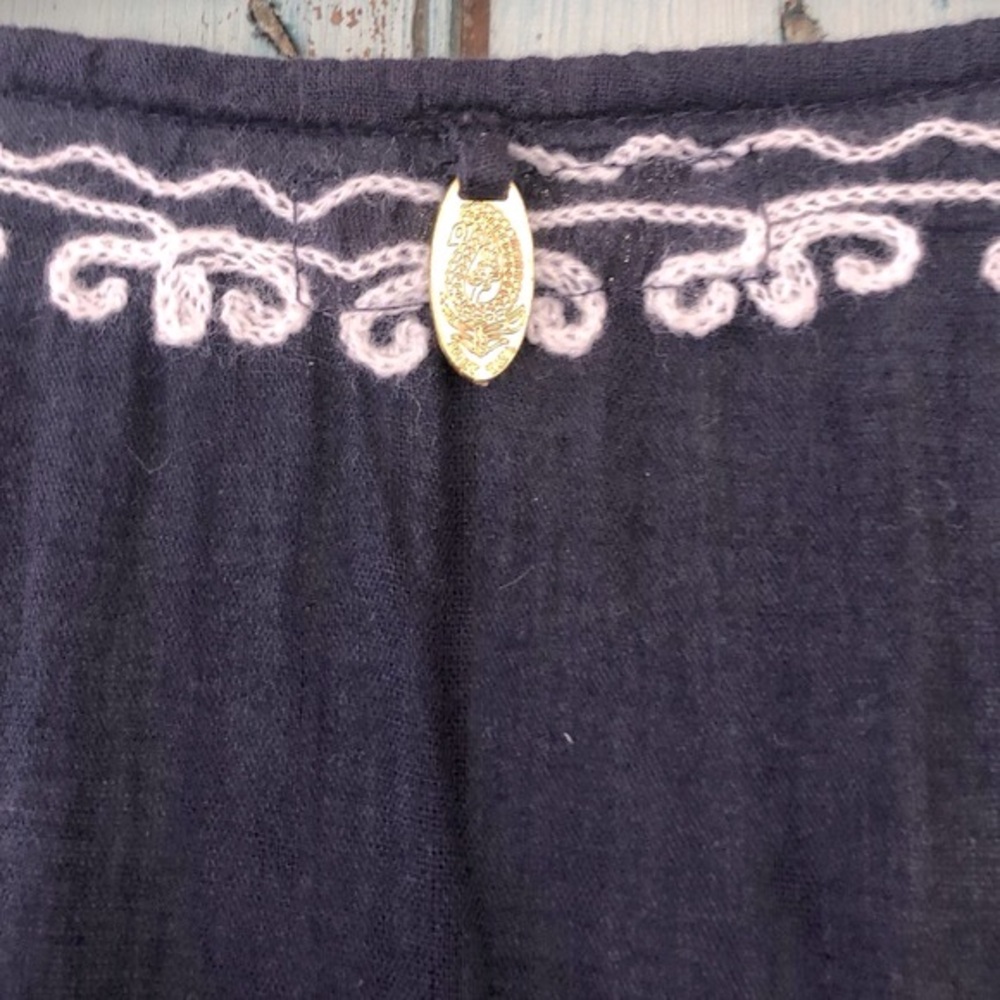 Very boho Ruby YaYa navy & white beach dress/cover up with braided embroidery - Picture 10 of 16